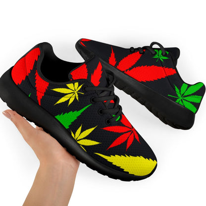 Hemp Leaves Reggae Pattern Print Sport Shoes GearFrost