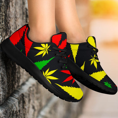 Hemp Leaves Reggae Pattern Print Sport Shoes GearFrost