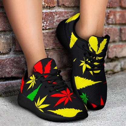 Hemp Leaves Reggae Pattern Print Sport Shoes GearFrost