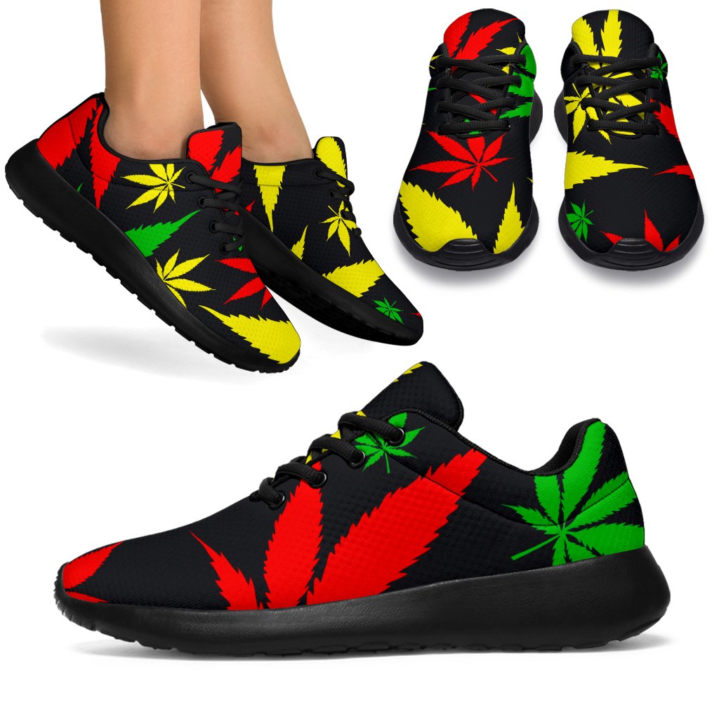 Hemp Leaves Reggae Pattern Print Sport Shoes GearFrost