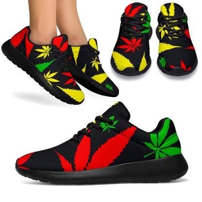Hemp Leaves Reggae Pattern Print Sport Shoes GearFrost