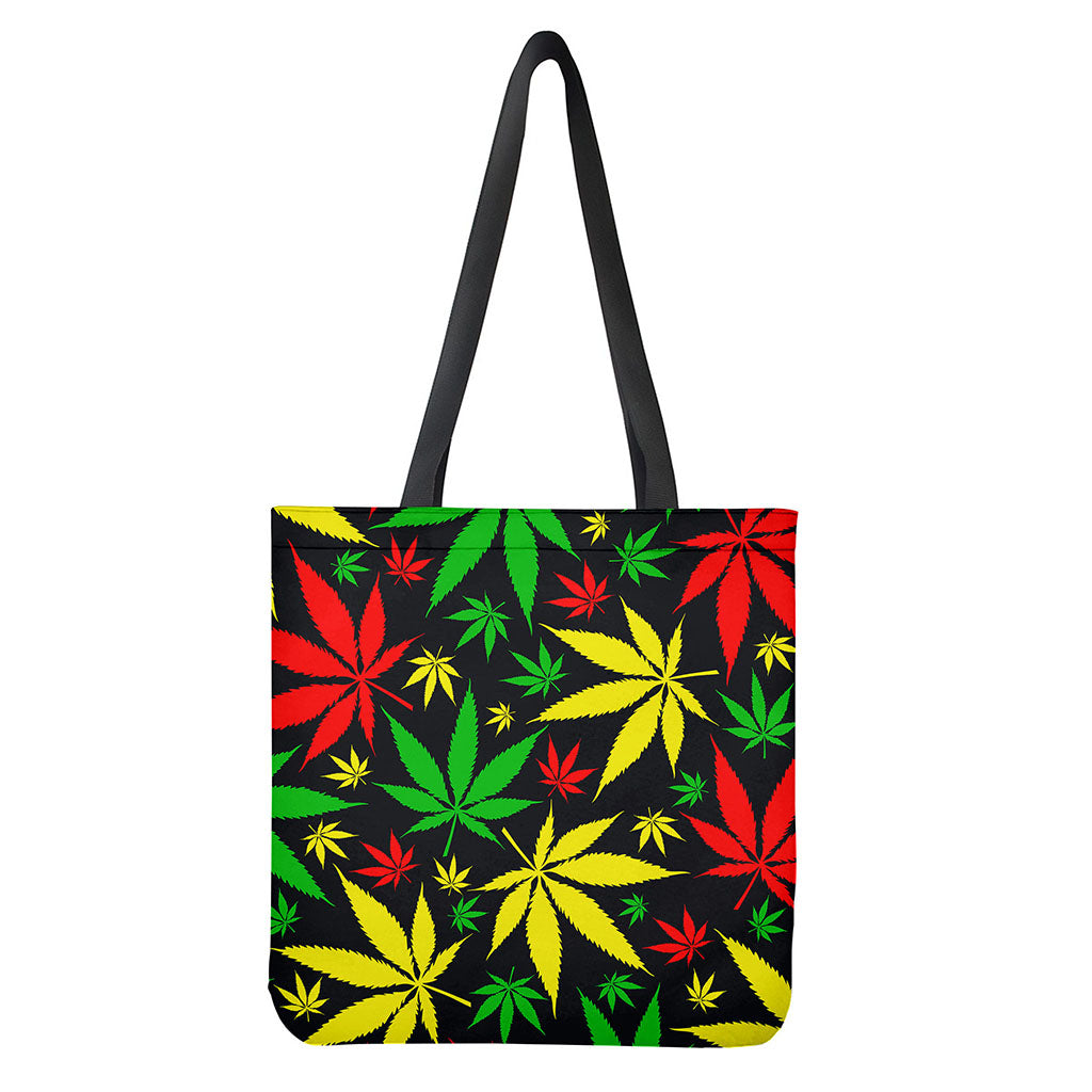 Hemp Leaves Reggae Pattern Print Tote Bag
