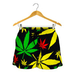 Hemp Leaves Reggae Pattern Print Women's Shorts