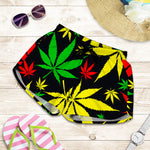 Hemp Leaves Reggae Pattern Print Women's Shorts