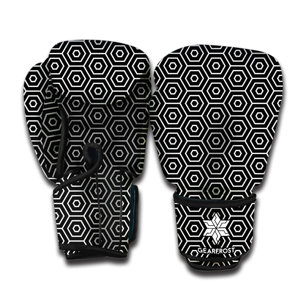 Hexagon Geometric Pattern Print Boxing Gloves