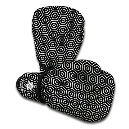 Hexagon Geometric Pattern Print Boxing Gloves
