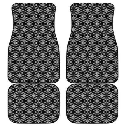 Hexagon Geometric Pattern Print Front and Back Car Floor Mats
