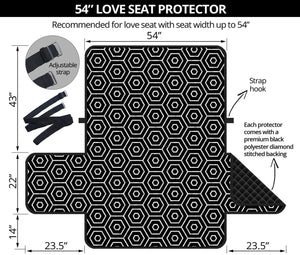 Hexagon Geometric Pattern Print Loveseat Protector