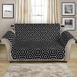 Hexagon Geometric Pattern Print Loveseat Protector