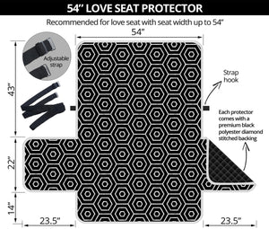 Hexagon Geometric Pattern Print Loveseat Protector