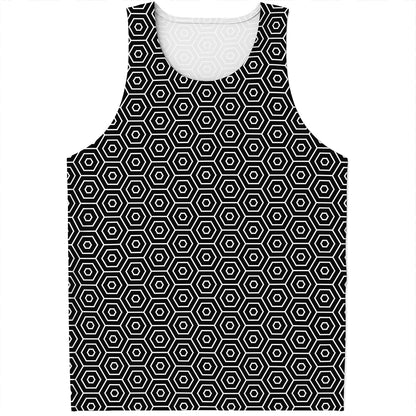 Hexagon Geometric Pattern Print Men's Tank Top