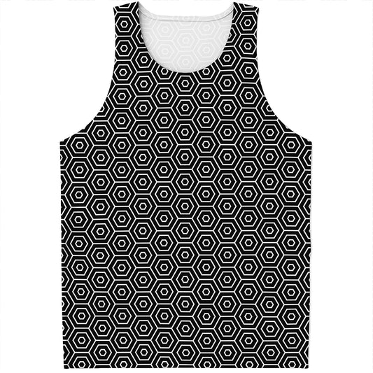 Hexagon Geometric Pattern Print Men's Tank Top