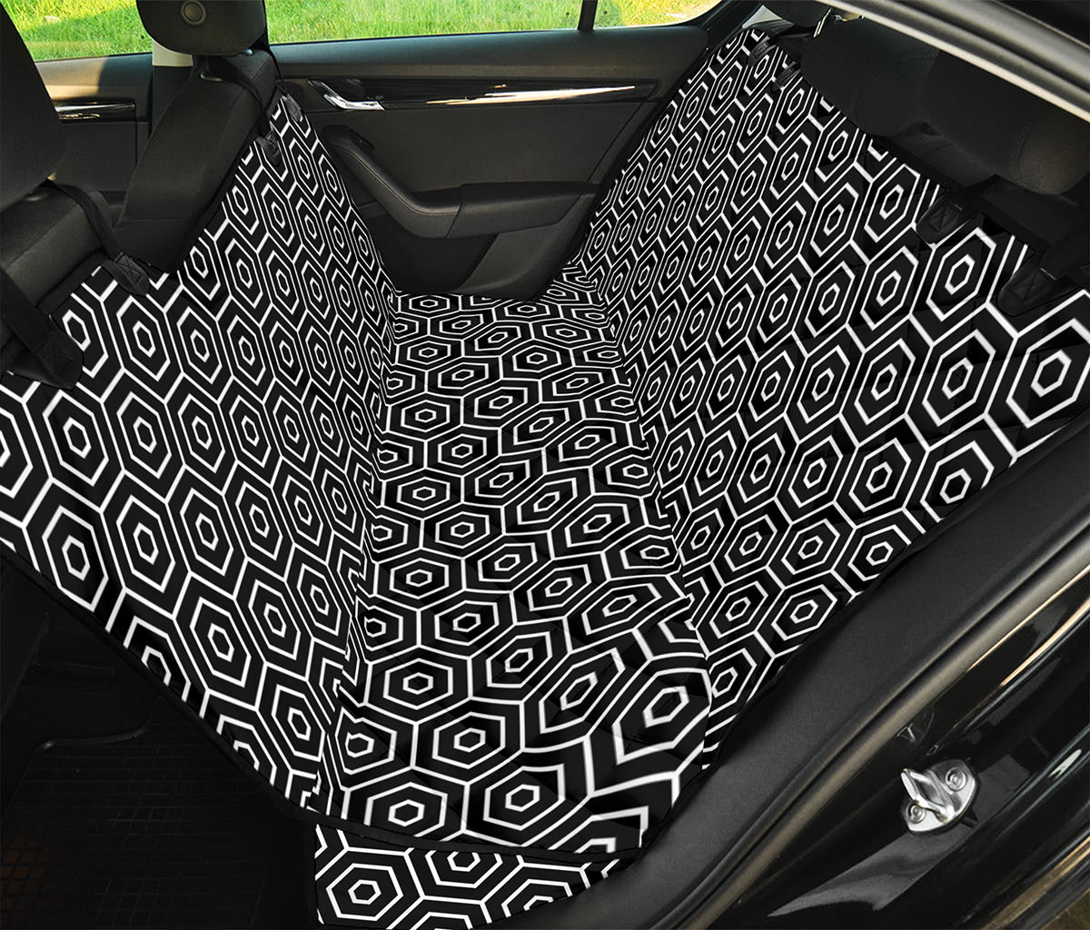 Hexagon Geometric Pattern Print Pet Car Back Seat Cover