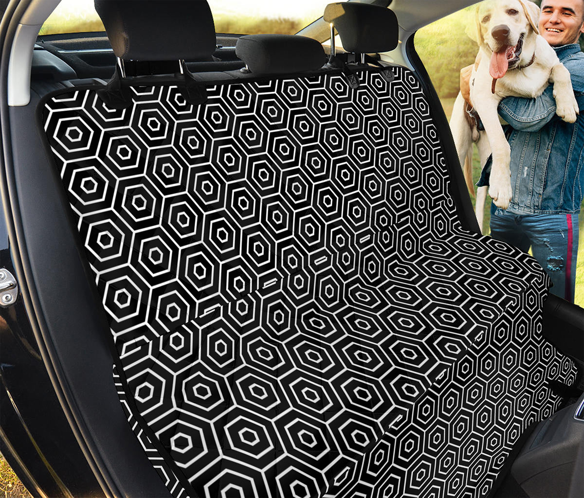 Hexagon Geometric Pattern Print Pet Car Back Seat Cover