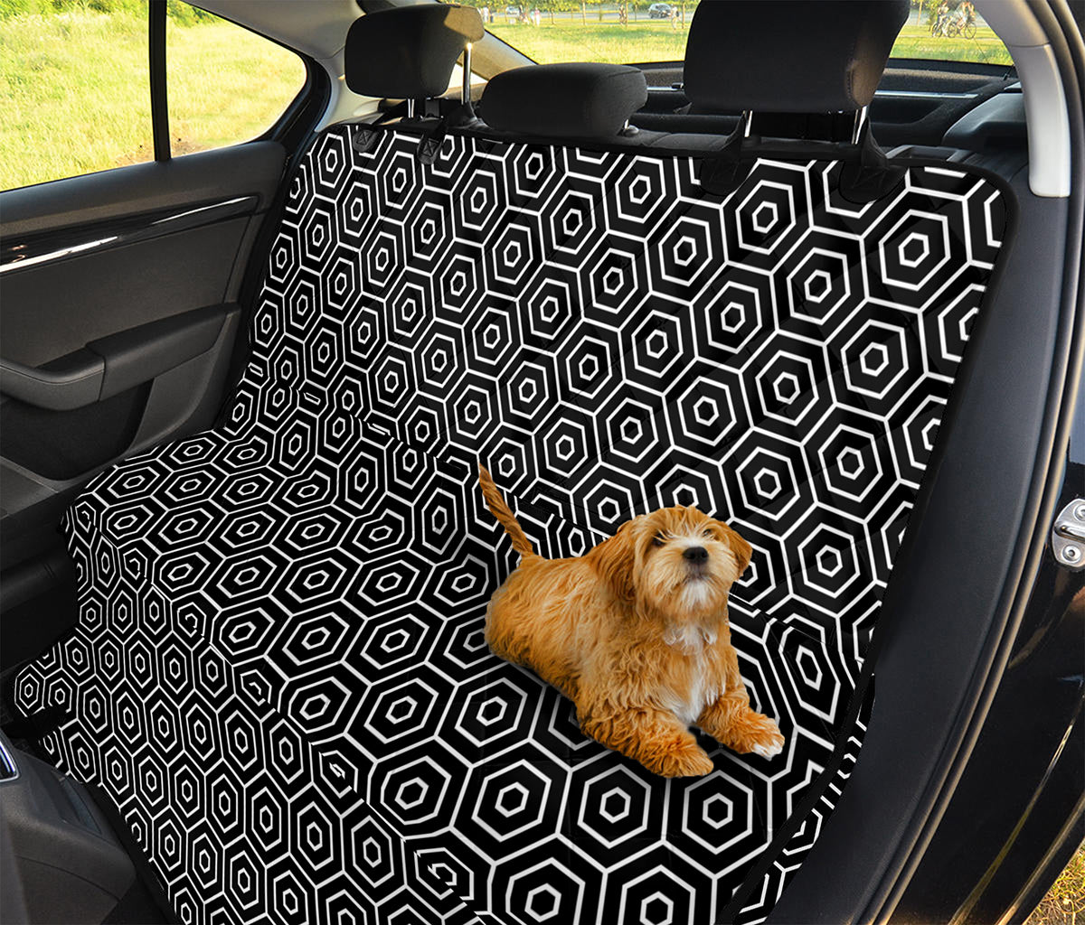 Hexagon Geometric Pattern Print Pet Car Back Seat Cover