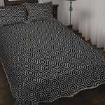 Hexagon Geometric Pattern Print Quilt Bed Set