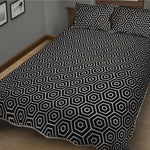 Hexagon Geometric Pattern Print Quilt Bed Set