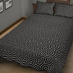 Hexagon Geometric Pattern Print Quilt Bed Set