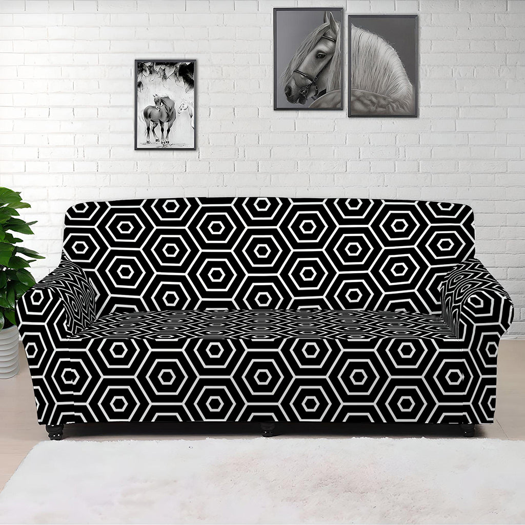 Hexagon Geometric Pattern Print Sofa Cover