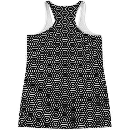 Hexagon Geometric Pattern Print Women's Racerback Tank Top