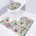 Hibiscus Flower Floral Pattern Print 3 Piece Bath Mat Set