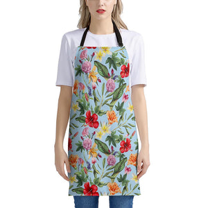 Hibiscus Flower Floral Pattern Print Apron