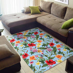 Hibiscus Flower Floral Pattern Print Area Rug GearFrost