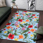 Hibiscus Flower Floral Pattern Print Area Rug GearFrost