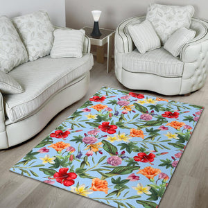 Hibiscus Flower Floral Pattern Print Area Rug GearFrost