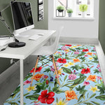 Hibiscus Flower Floral Pattern Print Area Rug GearFrost