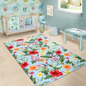 Hibiscus Flower Floral Pattern Print Area Rug GearFrost