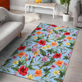 Hibiscus Flower Floral Pattern Print Floor Mat