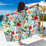 Hibiscus Flower Floral Pattern Print Beach Sarong Wrap