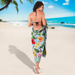 Hibiscus Flower Floral Pattern Print Beach Sarong Wrap