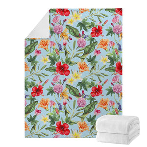 Hibiscus Flower Floral Pattern Print Blanket