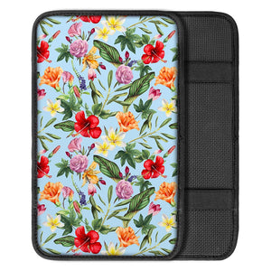 Hibiscus Flower Floral Pattern Print Car Center Console Cover