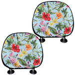 Hibiscus Flower Floral Pattern Print Car Headrest Covers