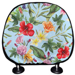 Hibiscus Flower Floral Pattern Print Car Headrest Covers