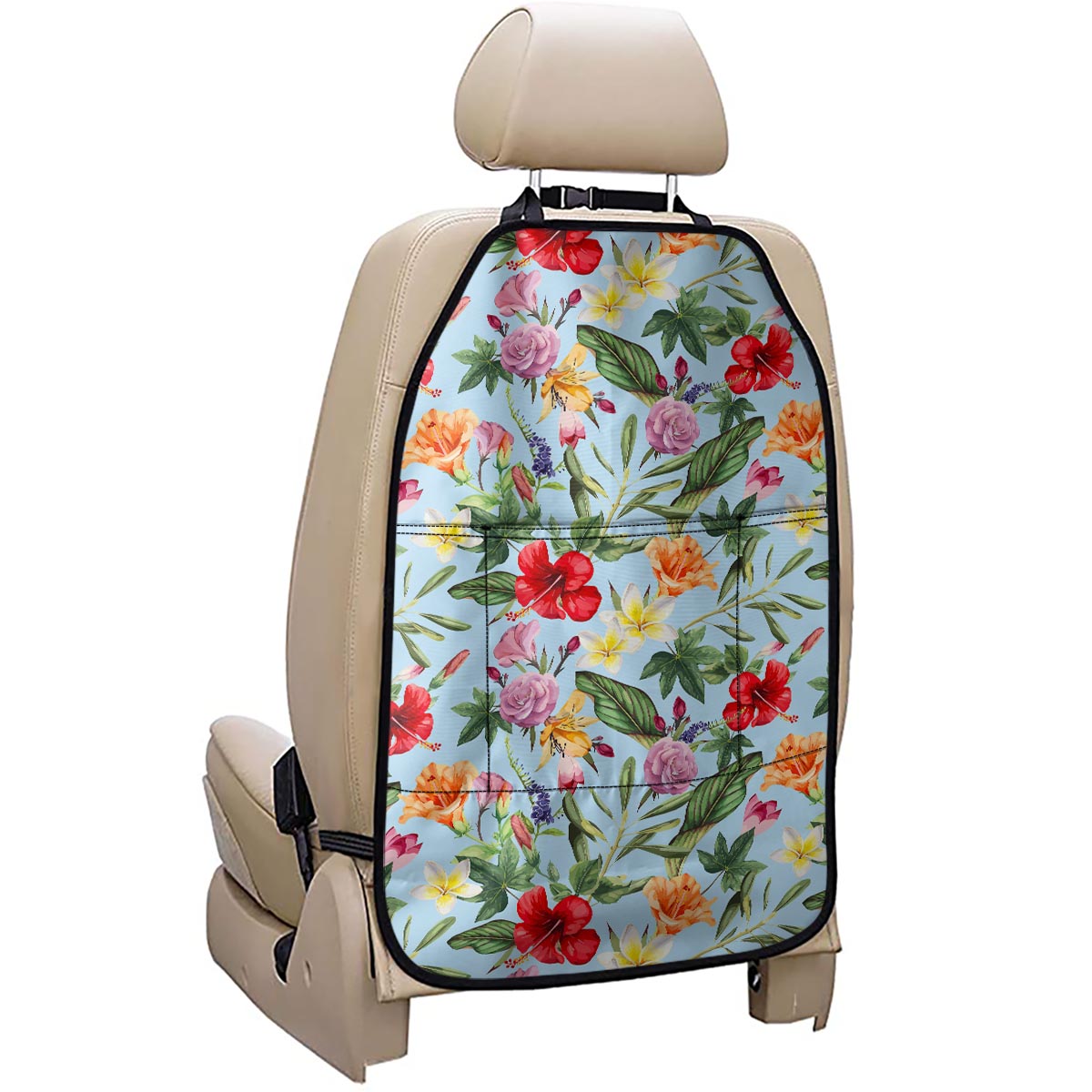 Hibiscus Flower Floral Pattern Print Car Seat Organizers