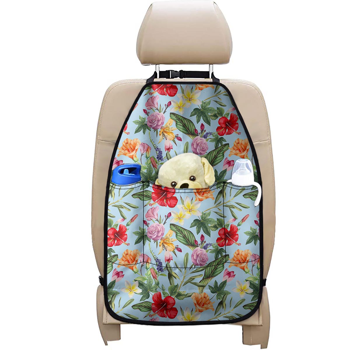 Hibiscus Flower Floral Pattern Print Car Seat Organizers