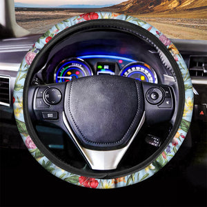 Hibiscus Flower Floral Pattern Print Car Steering Wheel Cover