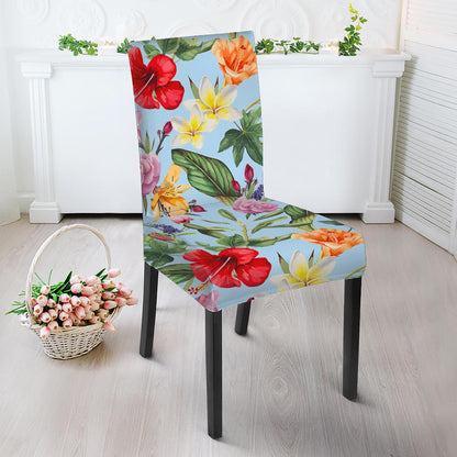 Hibiscus Flower Floral Pattern Print Dining Chair Slipcover