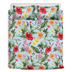 Hibiscus Flower Floral Pattern Print Duvet Cover Bedding Set