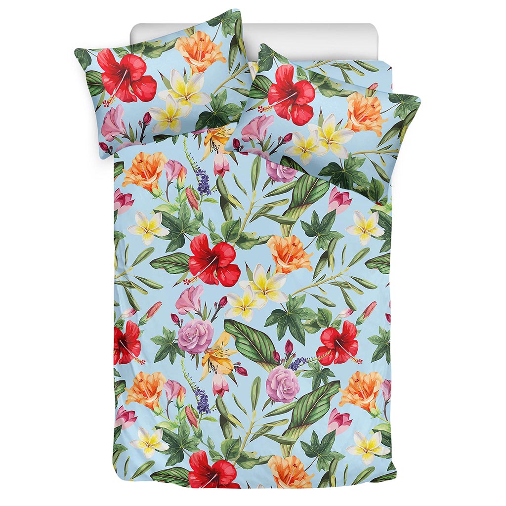 Hibiscus Flower Floral Pattern Print Duvet Cover Bedding Set