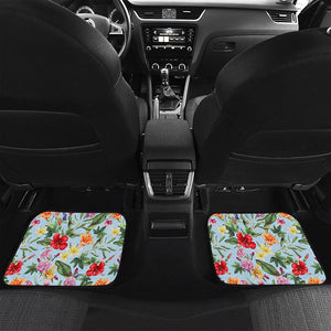 Hibiscus Flower Floral Pattern Print Front and Back Car Floor Mats