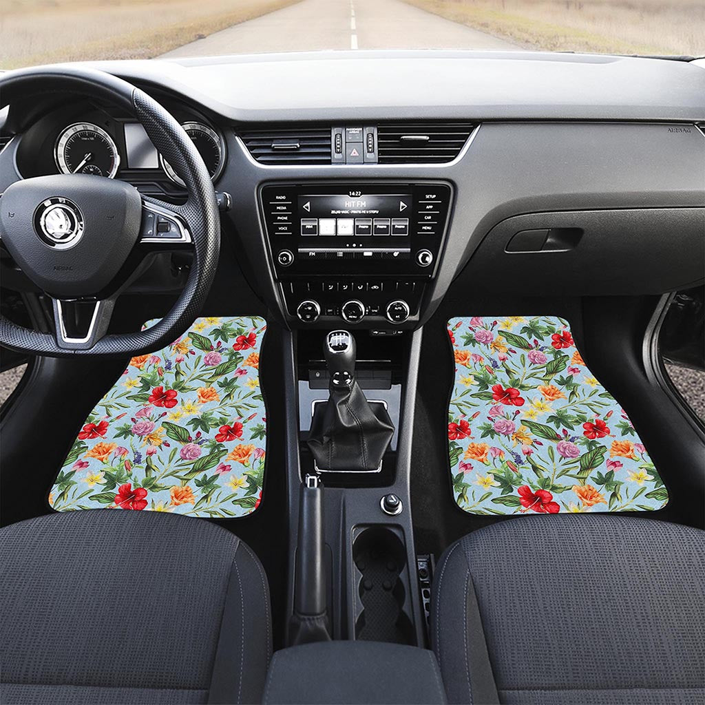 Hibiscus Flower Floral Pattern Print Front Car Floor Mats