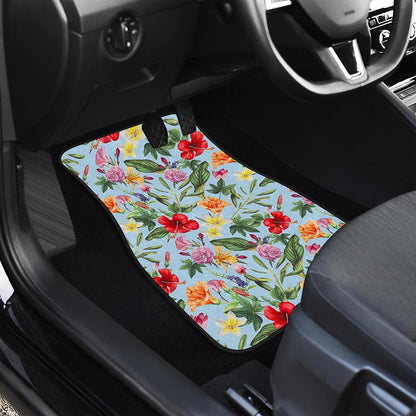 Hibiscus Flower Floral Pattern Print Front Car Floor Mats