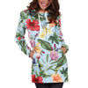 Hibiscus Flower Floral Pattern Print Hoodie Dress GearFrost