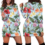 Hibiscus Flower Floral Pattern Print Hoodie Dress GearFrost