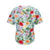 Hibiscus Flower Floral Pattern Print Men's Baseball Jersey